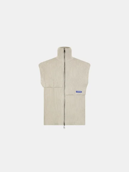 Panel Knit Vest Bone